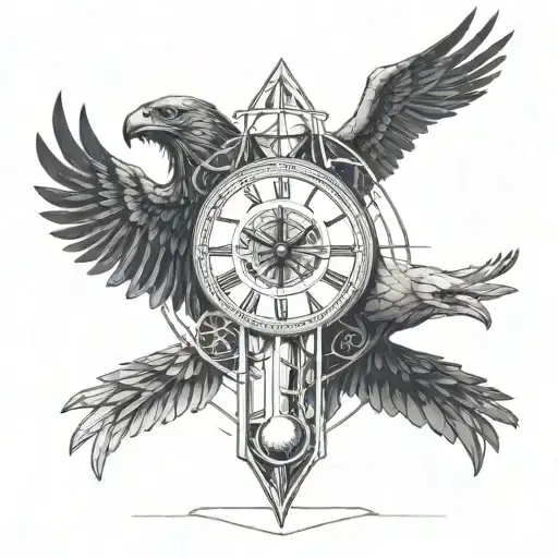 Chronos Kairos Hourglass Clock Eagle
