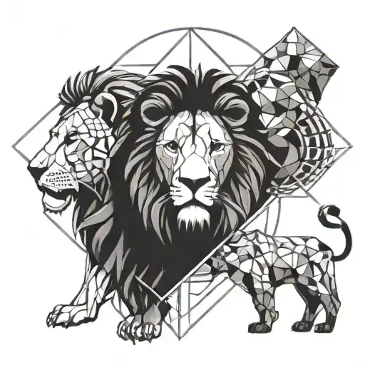 2 Lion And 3 Sagitatious Zodiac Symbol Incorporated