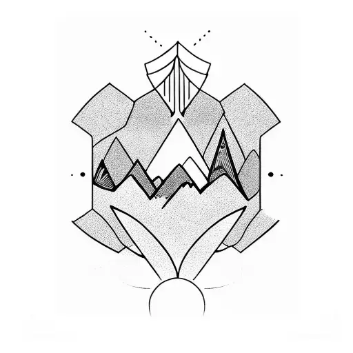 Very Simple Minimal Lines Wave And Mountain