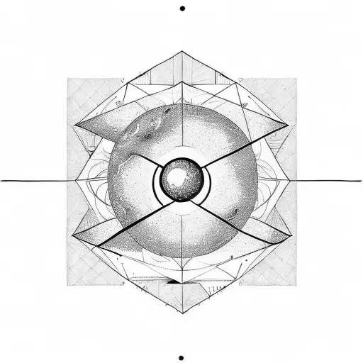 Planets Combined With An Hourglass And Some Geometric Lines And Some Binary Code
