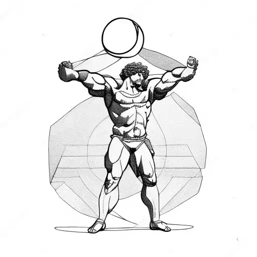Atlas Greek God Holding Planet