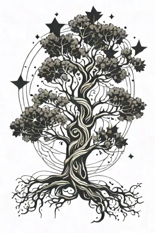 Life Tree With Virgo Constellation