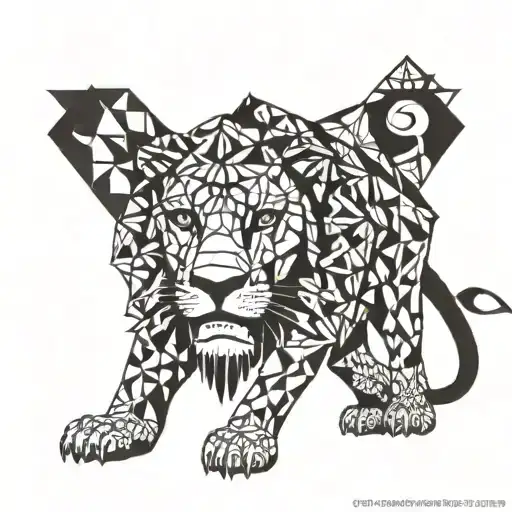 Lion Standing Up On Hind Legs