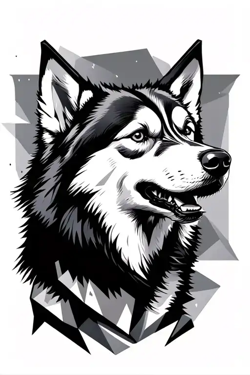 Husky Howling Side On