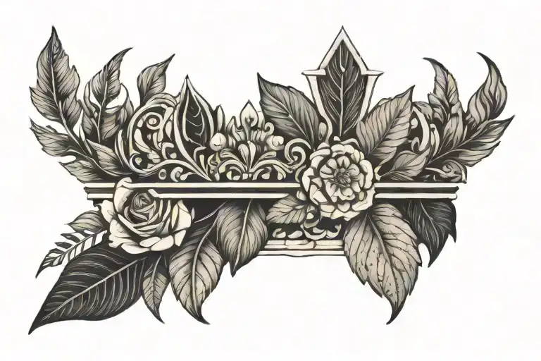 Crown And Flower Leaf