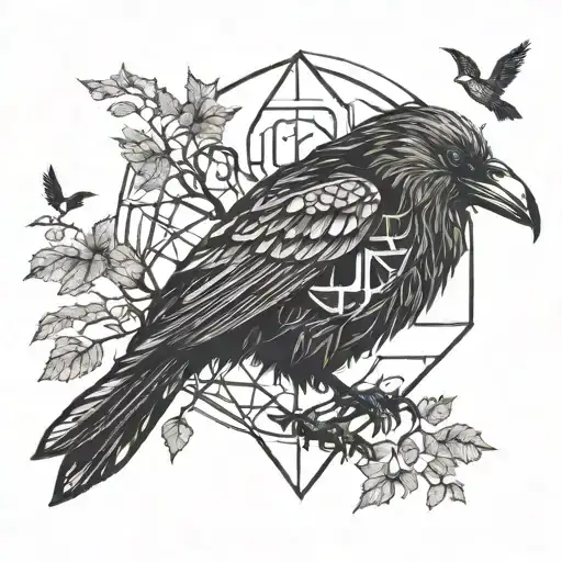Odin Ravens With Tree