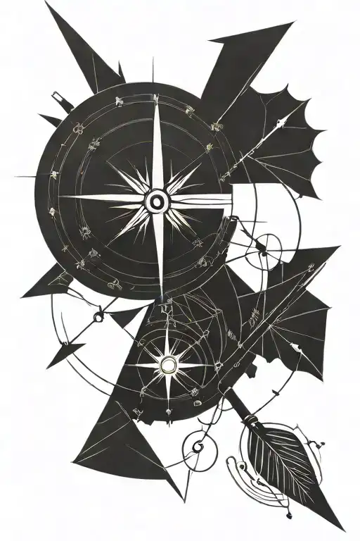 Compass With A Long Arrow Piercing