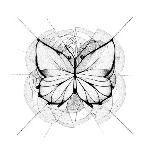 Abstract Image Of A Network With Hidden Butterfly