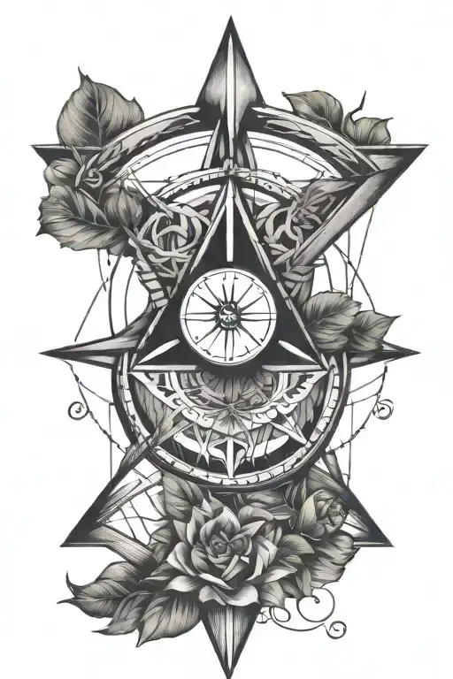 The Seed Of Life Within An Arrow And Compass
