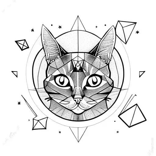 Cat Holding A Moon With A Star On Her Forehead