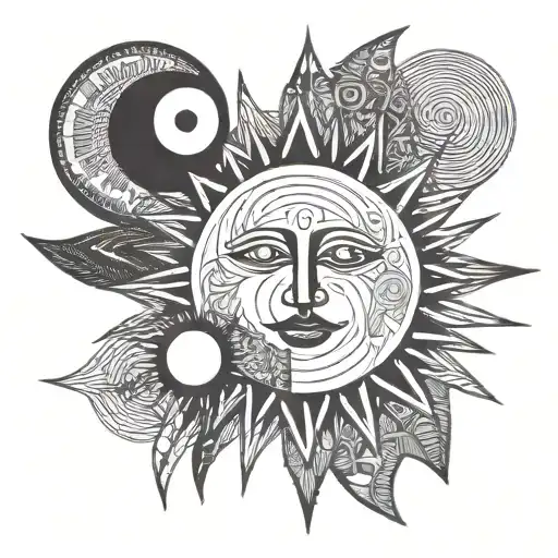 Uruguay Sun With A Face And Moon