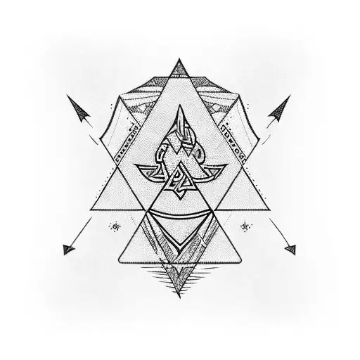 Arm Sleeve From Wrist To Shoulder Cap Of Triangle Geometric Pattern Transitions To Scottish Tartan