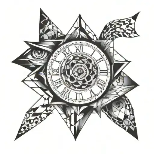 Eyes And Clock Inside