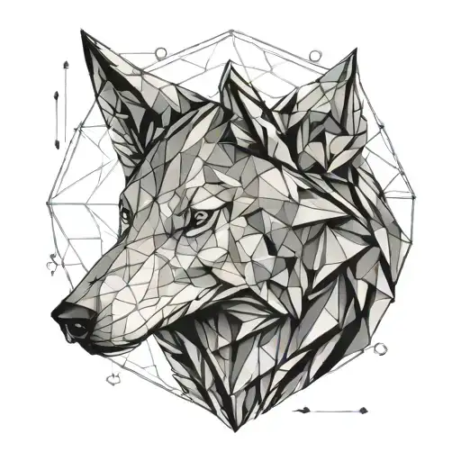 Aquarius And Wolf Origami Style