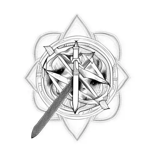 Sword Surrounded By Fire Stuck In The Ground