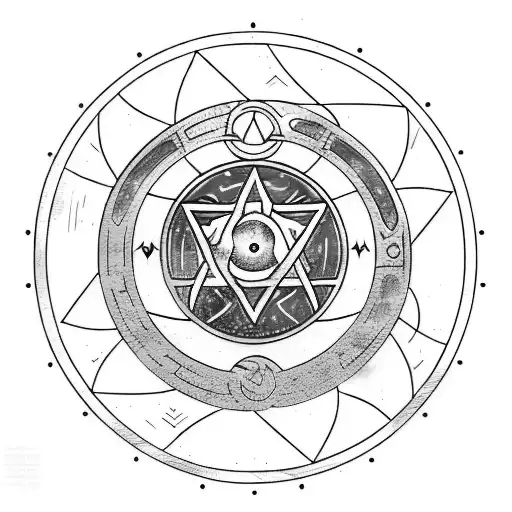 Fullmetal Alchemist Alchemy Circle With Aquarius Symbol Centred