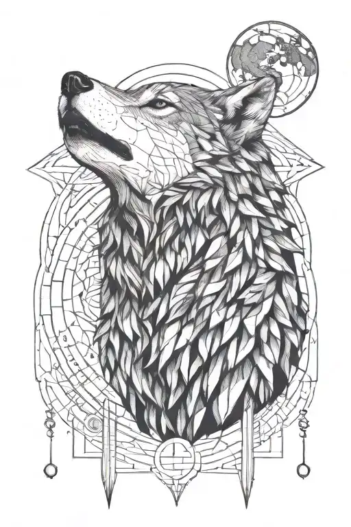 Wolf Howling At The Moon Libra Zodiac Sign