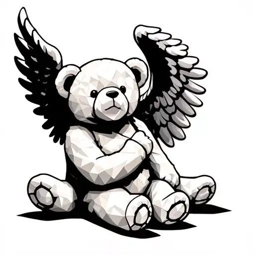 Teddybear Sitting With Angel Wings