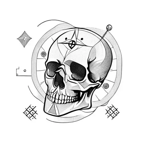 Skull With A Compass