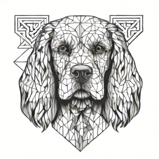 American Cocker Spaniel Dog Head Geometry Patterns