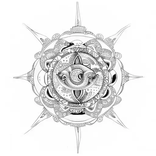 Pisces Children Dreamcatcher Yin Yang Love Baby Water Lily Mandala Koi