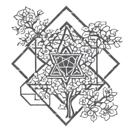 Serotonin Chemical Formula With Sakura Tree