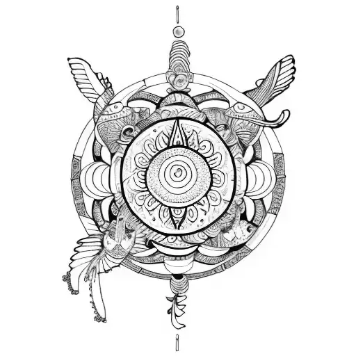 Pisces Children Dreamcatcher Yin Yang Love Baby Water Lily Mandala Koi