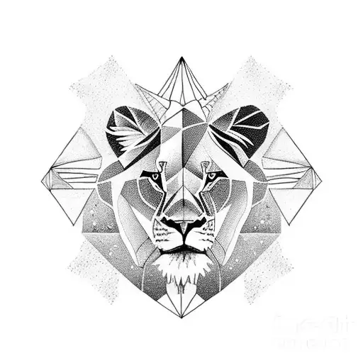 Lioness Mother With Her Children