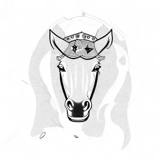 Abstract Horse Wearing A Cowboy Hat