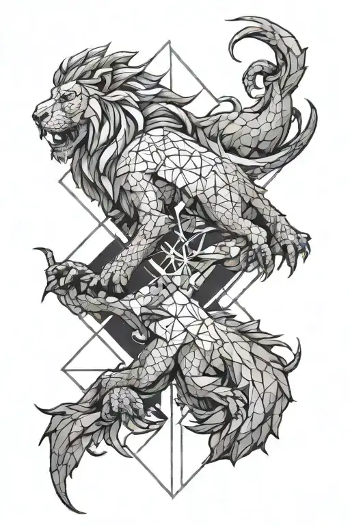 Lion And Dragon On The Dragon Forearm