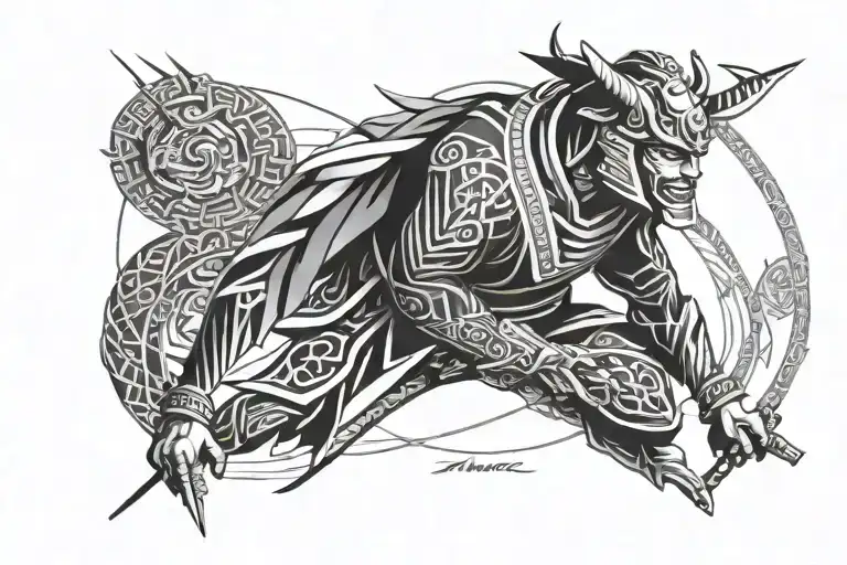 East Asia Inspired Full Sleeve Samurai