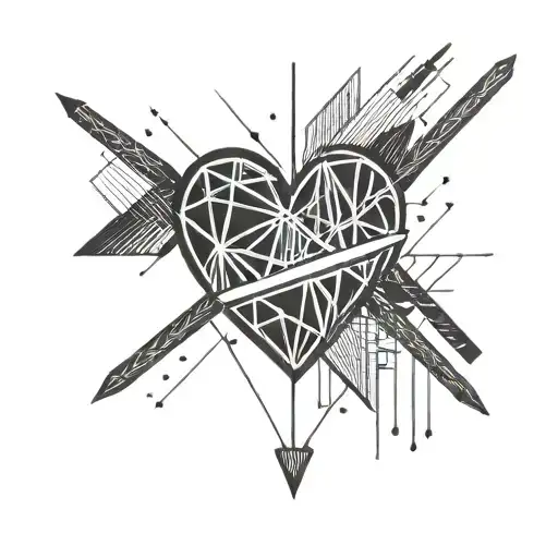 Broken Heart With Drumsticks Going