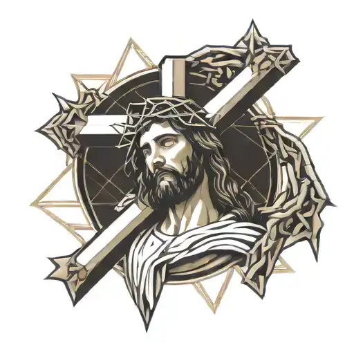 Jesus On The Cross With Thorns