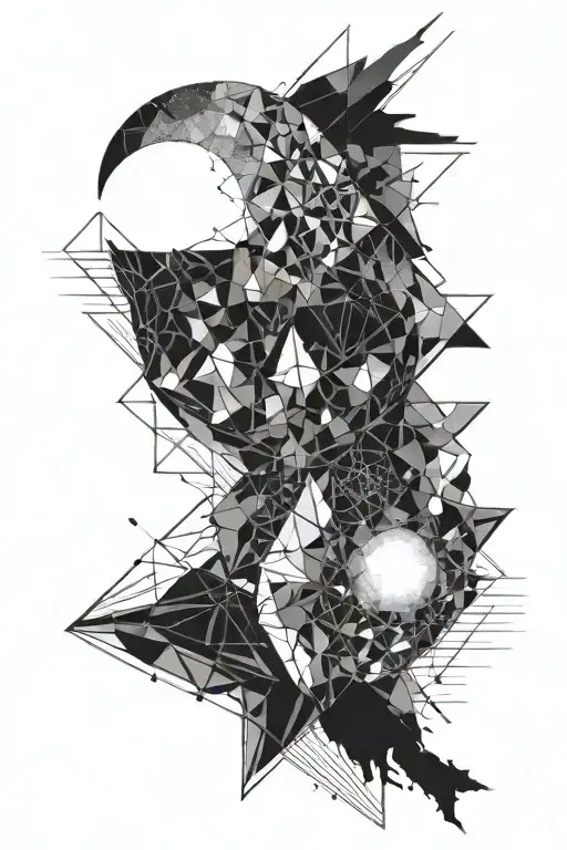 Moon And Broken Glass