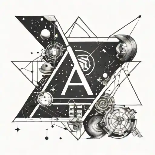 Centered Around Letter A Space Theme Sleeve
