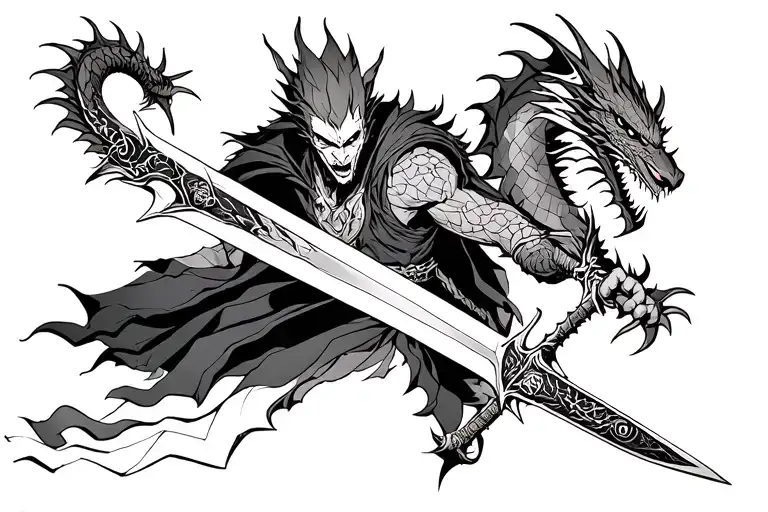 Guts Wielding The Dragon Slayer Sword From Berserk