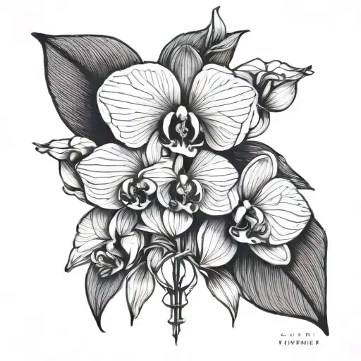 Orchid Spine Tattoo Design