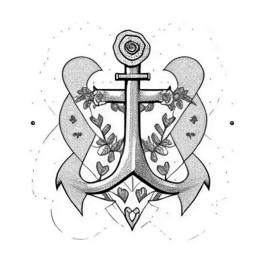 Floral Anchor With Heart