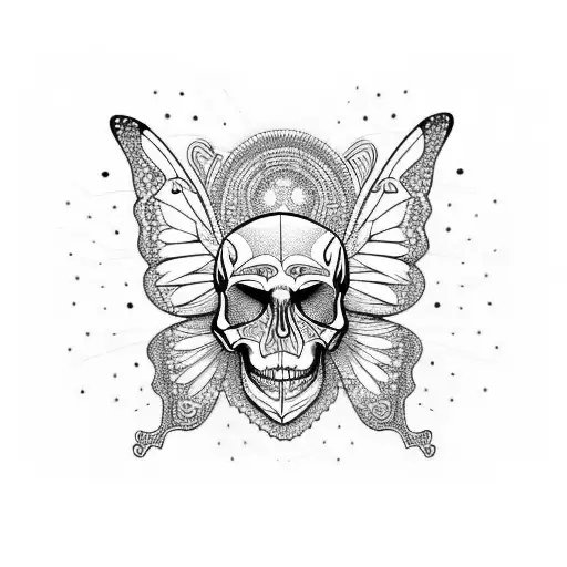 Butterfly Made With Skull