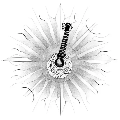 Sun With Music Guitar