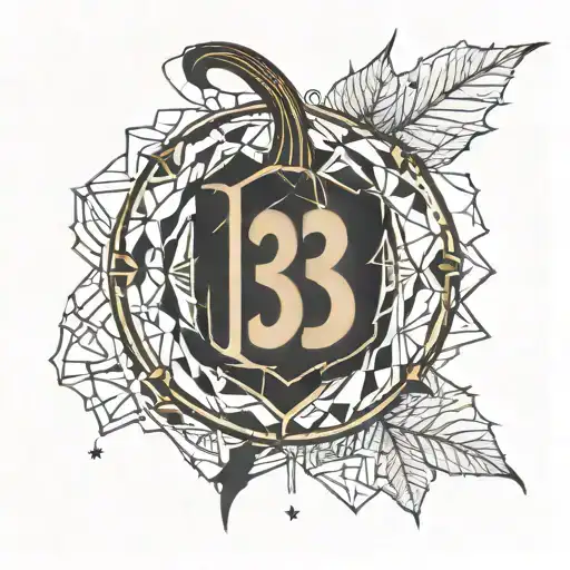 Spooky Jack-o'-lantern With A Fall Vibe And The Numbers 13 And 31