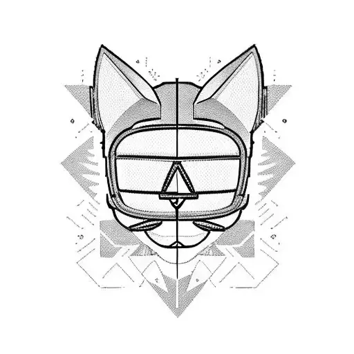 A Cat Wearing A Helmet And Riding A Motorcycle Through A Pixelated Gym