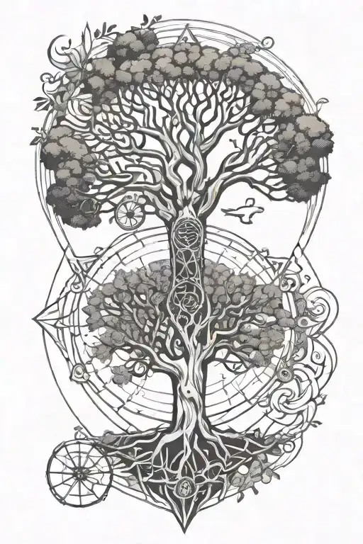 Tree Of Life And Zodiac Cancer