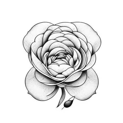 Floral Peonias Linhas Finas E Folhas