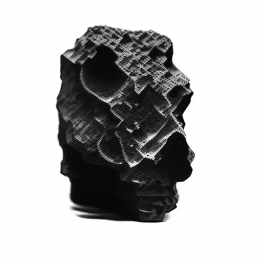 A Black Rock On A Black Background