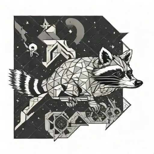 Raccoon Riding Airplane Flying In The Sky