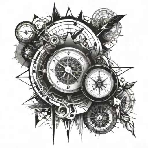Compass And Clock Fusion Design Combining Elements
