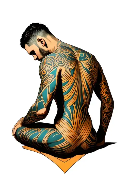Tattoo To Hide Scar On Lowerback For Men Sitting