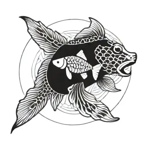 Koi Fish Clover Labrador Dog In Circle