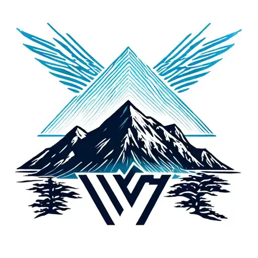 Flying Wv Logo With Mountain In The Middle